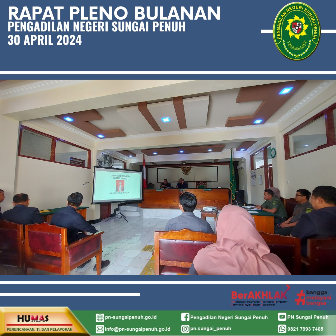 Rapat Pleno Bulanan Bulan April 2024