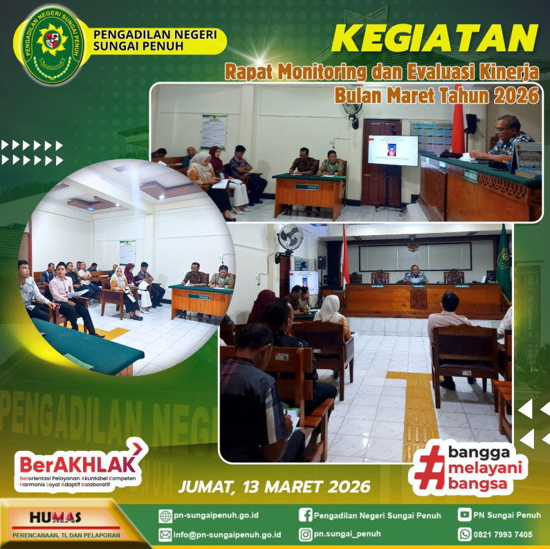 Rapat Monitoring dan Evaluasi Kinerja Bulan Maret Tahun 2026