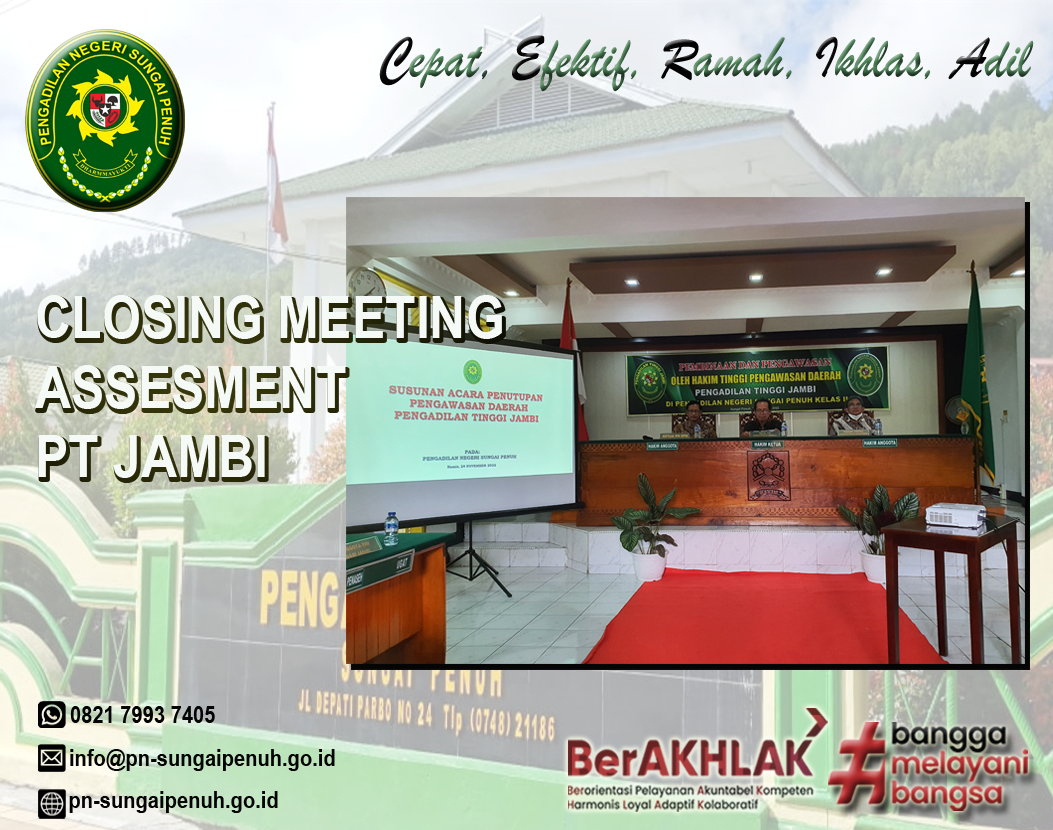 Closing Meeting Assesment Pengadilan Tinggi Jambi