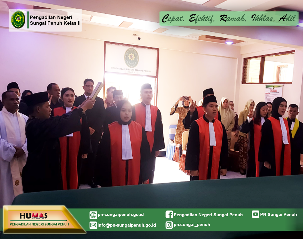 Pengambilan Sumpah dan Pelantikan Hakim Tahun 2025