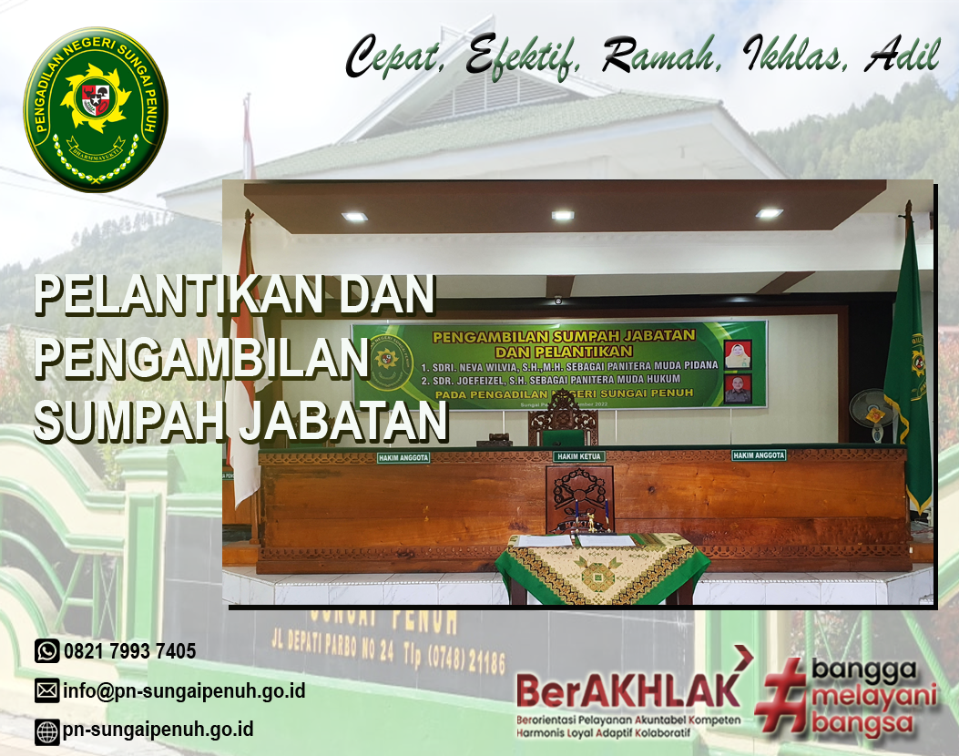 Pelantikan dan Pengambilan Sumpah Jabatan
