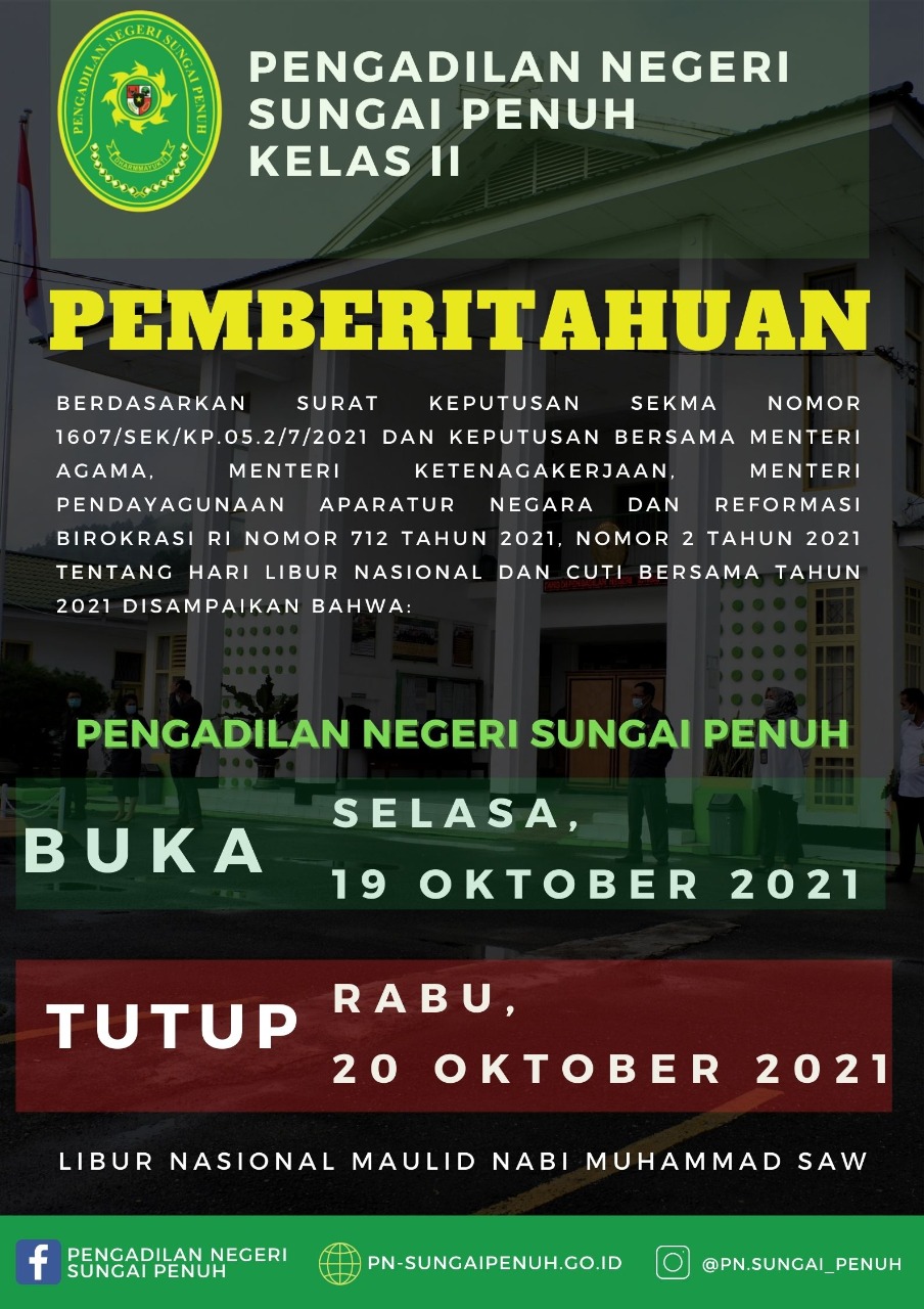 Pemberitahuan Libur